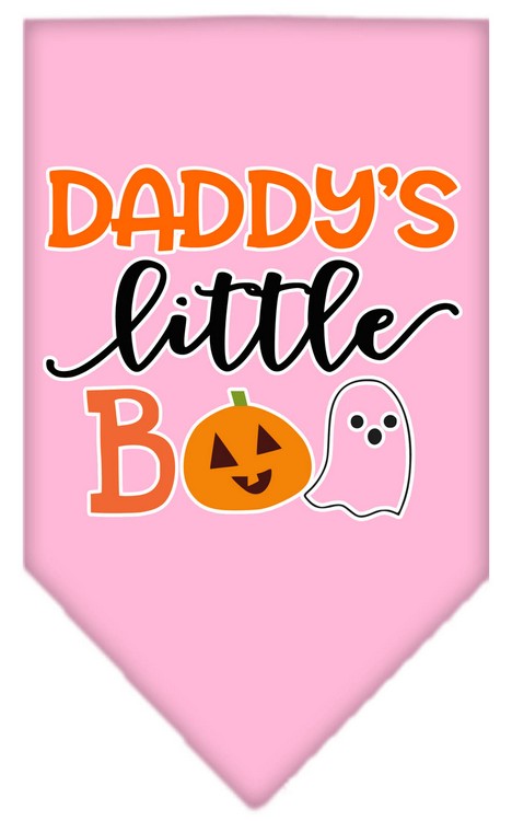 Daddy's Little Boo Screen Print Bandana Light Pink Small